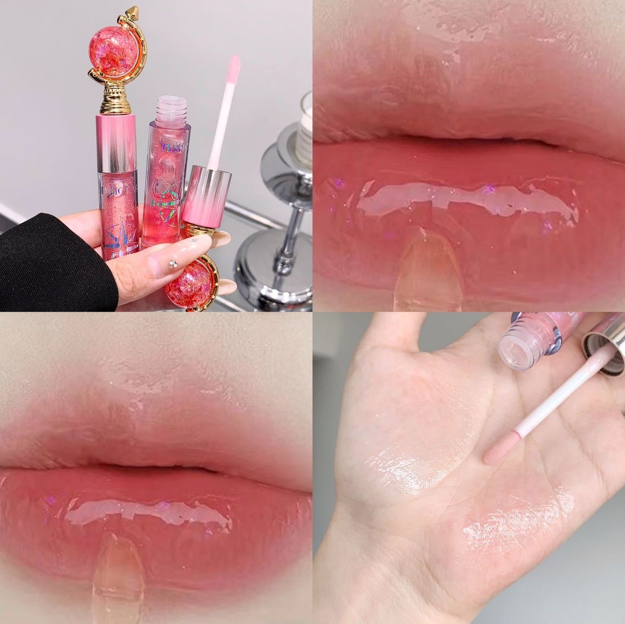 MAGIC CASA Magic Globe Mirror Shimmer Peach Jelly Lip Oil - Image 3