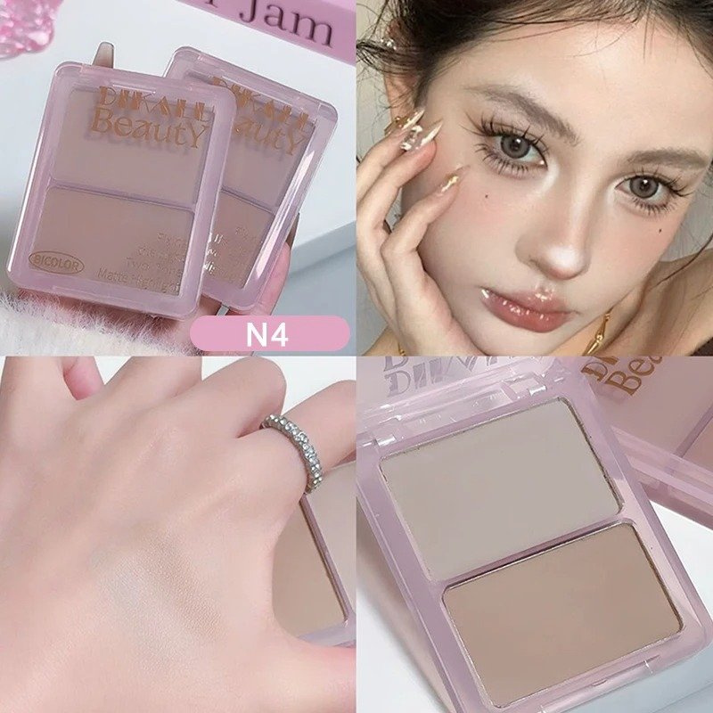 DIKALU Two Tone Powder Matte Highlight Palette - Image 4