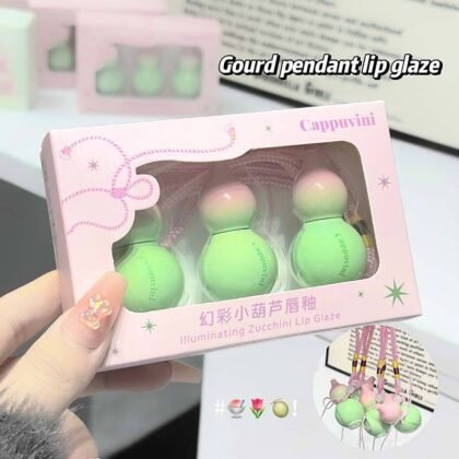 CAPPUVINI Cute Gourd Keychain Glossy Lip Gloss