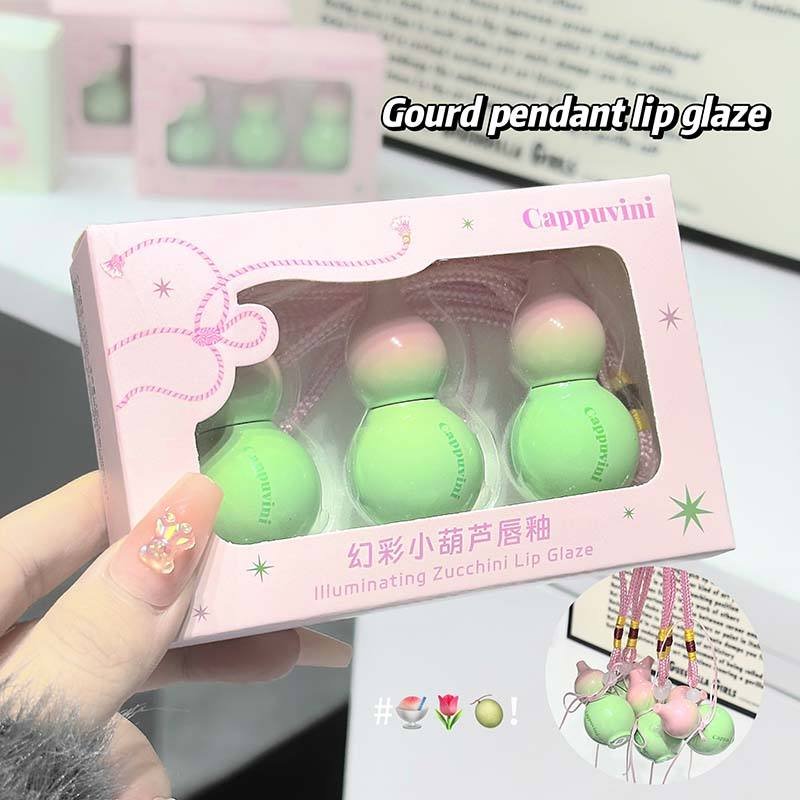 CAPPUVINI Cute Gourd Keychain Glossy Lip Gloss