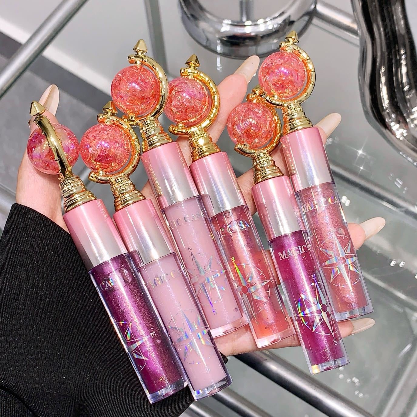 MAGIC CASA Magic Globe Mirror Shimmer Peach Jelly Lip Oil - Image 6
