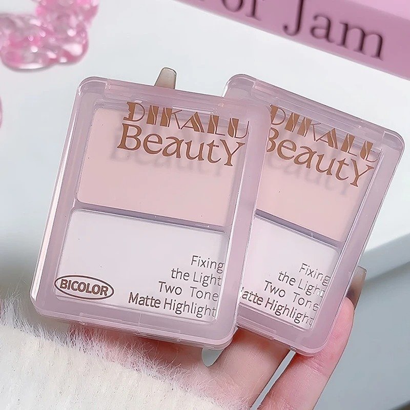 DIKALU Two Tone Powder Matte Highlight Palette - Image 6