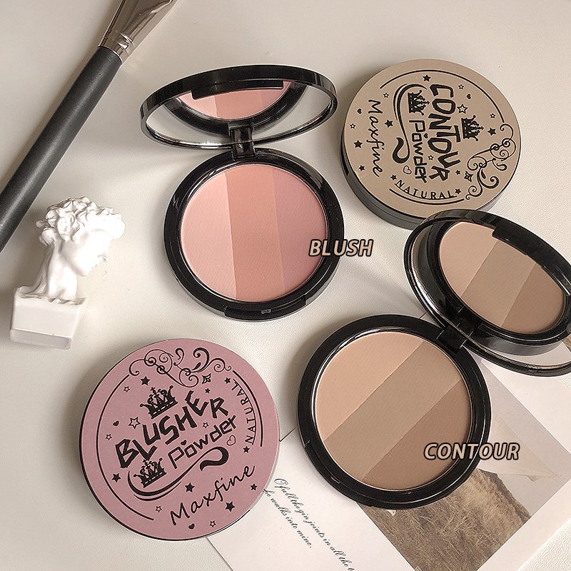 MAXFINE GRADIENT 3 in 1 Natural Velvet Cream Rose Blush Contour Highlighter - Image 4