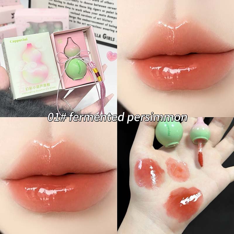 CAPPUVINI Cute Gourd Keychain Glossy Lip Gloss - Image 3