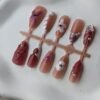 1000057941 Rust Butterfly Pearl 3D Press-On Nails