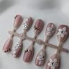 1000057946 Rose Shimmer White Floral Rhinestone 3D Press-On Nails