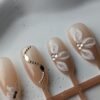 Nude Crystal Leaf 3D Press-On Nails
