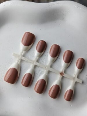 1000057967 Mocha French Tip Press-On Nails