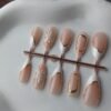 1000057973 Blush White Gold Floral 3D Press-On Nails