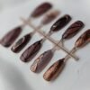 1000057979 Bronze Butterfly Abstract Printed Press-On Nails