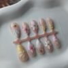 1000057981 Blush Pearl Floral 3D Press-On Nails