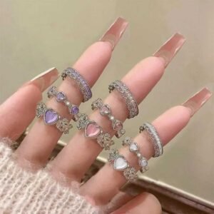 3-piece-heart-bow-ring-set-01 3-Piece Heart & Bow Ring Set