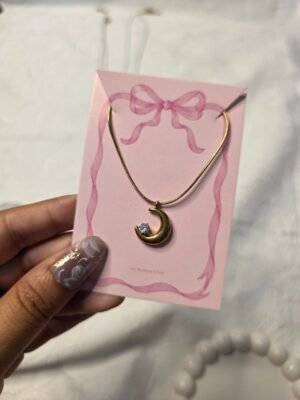 crescent-moon-crystal-stainless-steel-pendant-necklace Crescent Moon Crystal Stainless Steel Pendant Necklace for Women