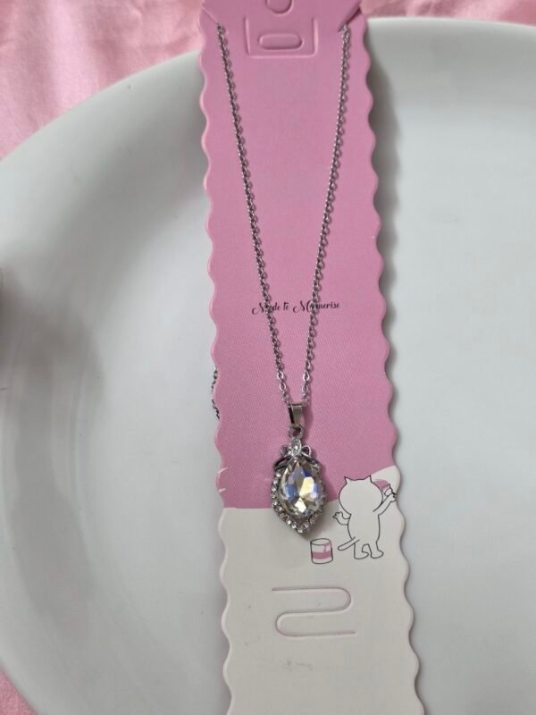 crystal-teardrop-silver-tone-chain-locket-01 Crystal Teardrop Silver-Tone Chain Locket Necklace