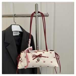 korean-bow-armpit-shoulder-bag-red-01 Korean Bow Armpit Shoulder Bag - Red