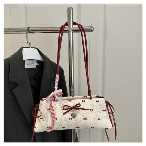 Korean Bow Armpit Shoulder Bag - Red