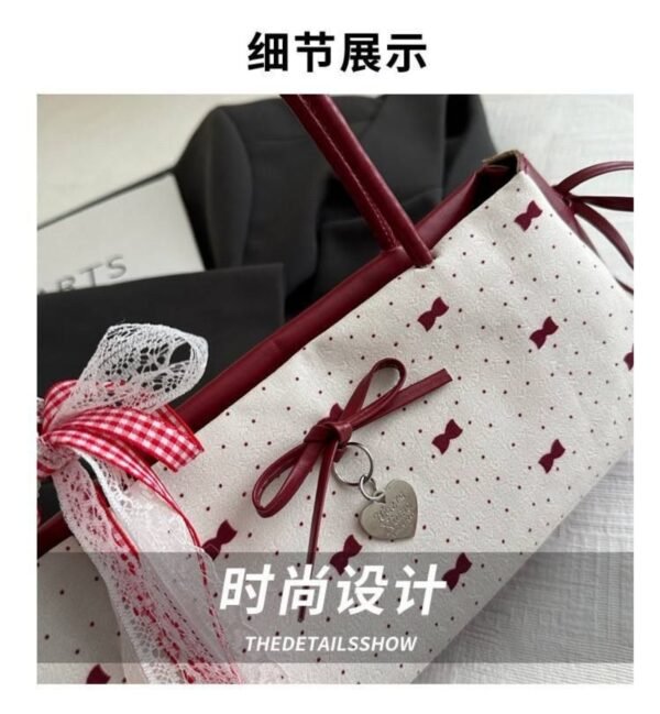Korean Bow Armpit Shoulder Bag - Red