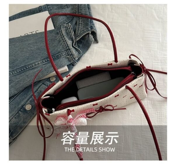 Korean Bow Armpit Shoulder Bag - Red
