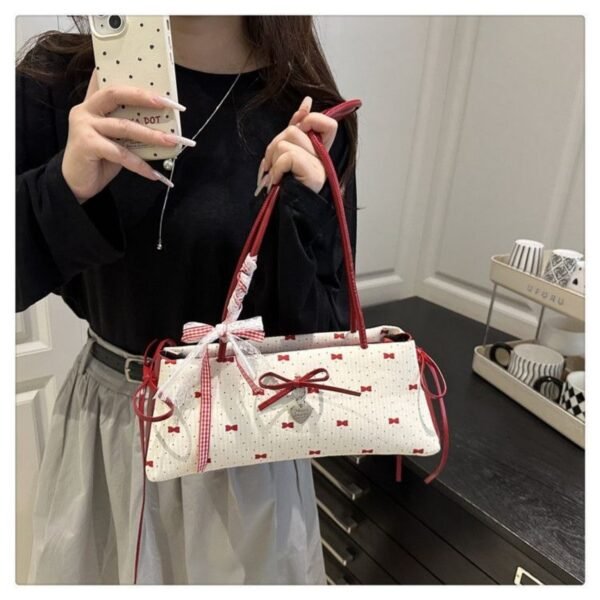 Korean Bow Armpit Shoulder Bag - Red