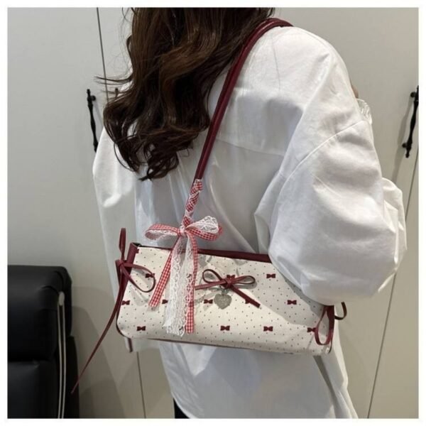 Korean Bow Armpit Shoulder Bag - Red