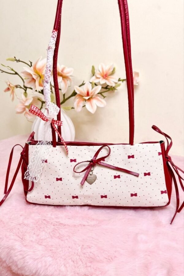 Korean Bow Armpit Shoulder Bag - Red