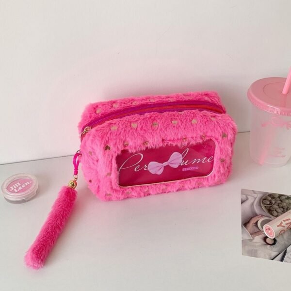 korean-kawaii-bow-plush-pencil-makeup-bag-04 Korean Kawaii Bow Plush Pencil & Makeup Bag