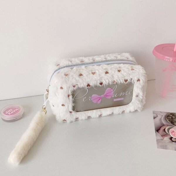 korean-kawaii-bow-plush-pencil-makeup-bag-06 Korean Kawaii Bow Plush Pencil & Makeup Bag