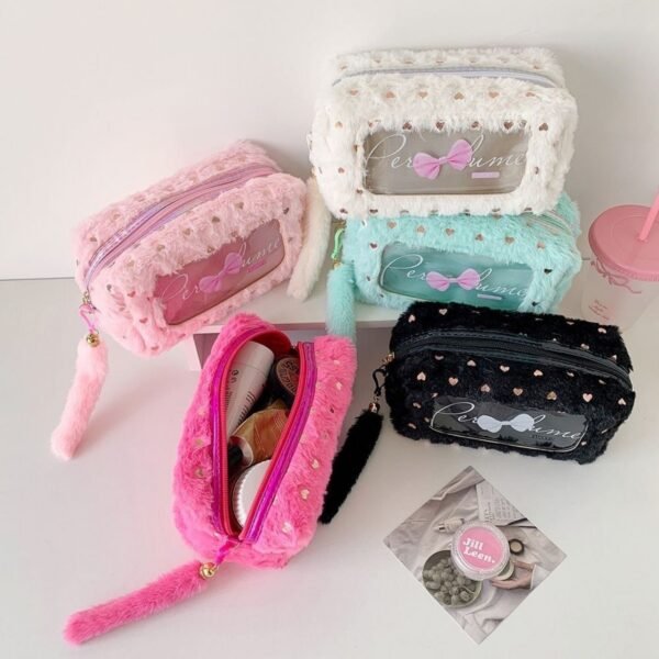 korean-kawaii-bow-plush-pencil-makeup-bag-09 Korean Kawaii Bow Plush Pencil & Makeup Bag