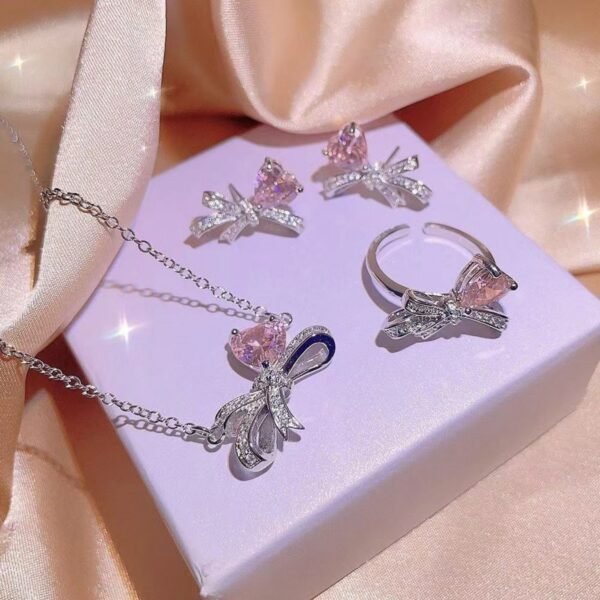 love-bow-diamond-style-3-piece-jewelry-set-03 Love Bow Full Diamond-Style 3-Piece Jewelry Set