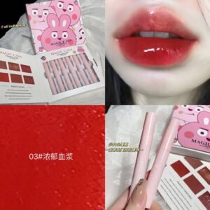 MAGIC CASA Strawberry Rabbit Water-Light Lip Glaze 6-Piece Set
