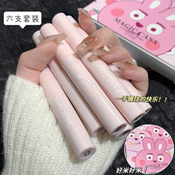 MAGIC CASA Strawberry Rabbit Water-Light Lip Glaze 6-Piece Set