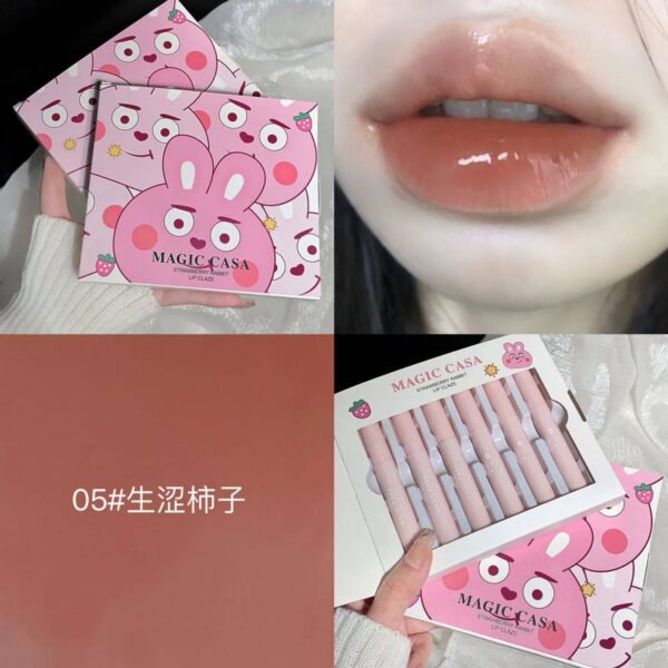 MAGIC CASA Strawberry Rabbit Water-Light Lip Glaze 6-Piece Set