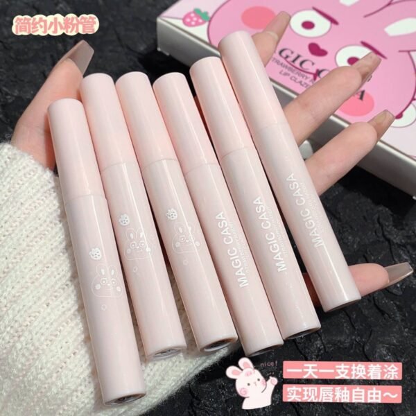 MAGIC CASA Strawberry Rabbit Water-Light Lip Glaze 6-Piece Set