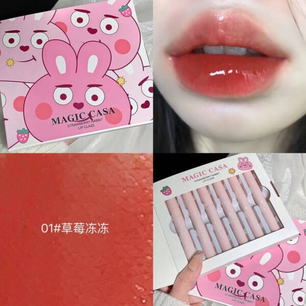 MAGIC CASA Strawberry Rabbit Water-Light Lip Glaze 6-Piece Set