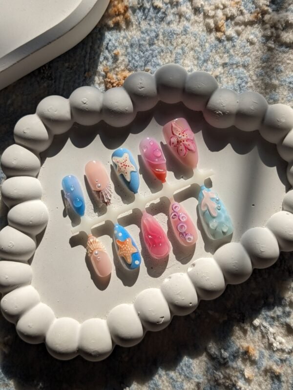 pastel-ocean-starfish-3d-press-on-nails Pastel Ocean Starfish 3D Press-On Nails