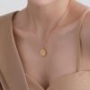 peach-blossom-18k-gold-plated-titanium-steel-necklace-02 Round Peach Blossom 18K Gold-Plated Titanium Steel Necklace