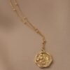 peach-blossom-18k-gold-plated-titanium-steel-necklace-03 Round Peach Blossom 18K Gold-Plated Titanium Steel Necklace