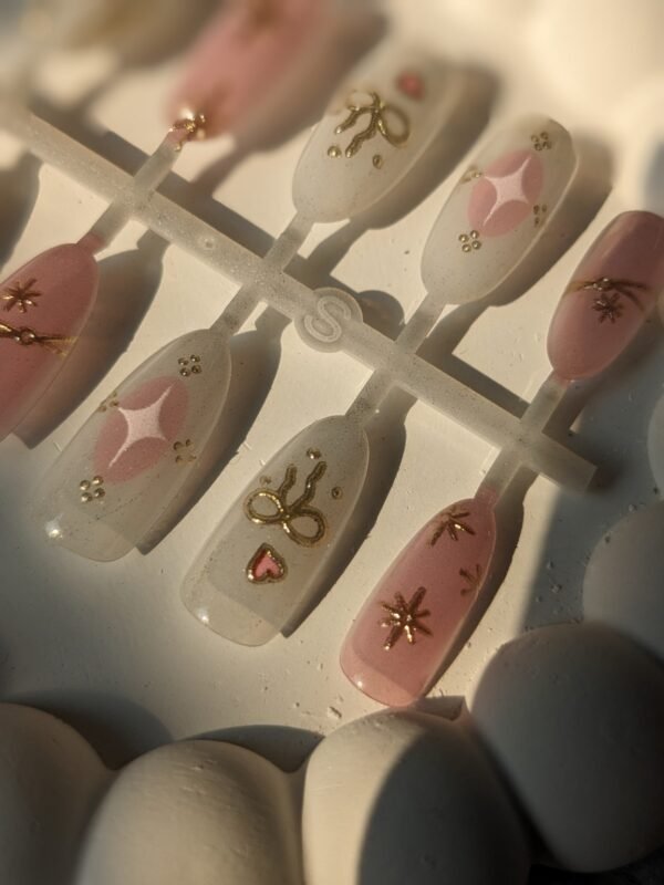 pink-pearl-bow-star-press-on-nails-03 Pink Pearl Bow & Star Press-On Nails Set
