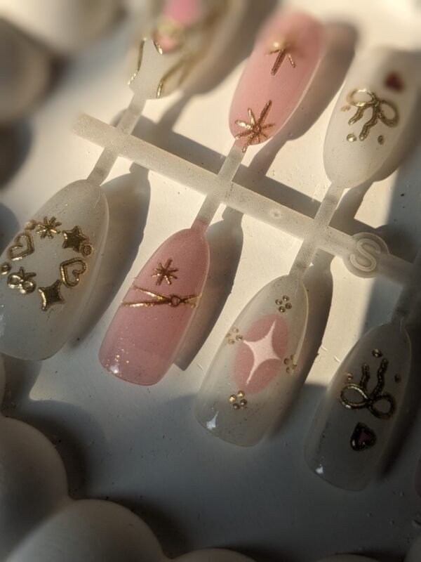 pink-pearl-bow-star-press-on-nails-04 Pink Pearl Bow & Star Press-On Nails Set