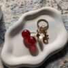 red-cherry-key-ring-01 Red Cherry Key Ring with Gold-Tone Clip โ Cute Bag & Key Charm