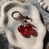 red-cherry-key-ring-03 Red Cherry Key Ring with Gold-Tone Clip โ Cute Bag & Key Charm