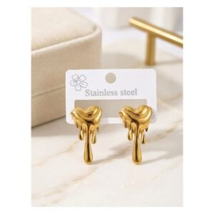 Stainless Steel Melted Drip Earrings