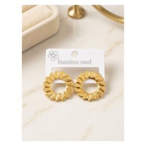 stainless-steel-earrings-sunflower-circle Stainless Steel Sunflower Circle Earrings