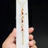 tulip-aliban-hand-chain-red Tulip Aliban Gold-Toned Hand Chain for Women - Red