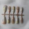 Vintage Pastel Floral French Tip Press-On Nails – 10 Pieces