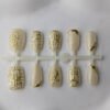 Ivory Gold Luxe 3D Textured Press-On Nails