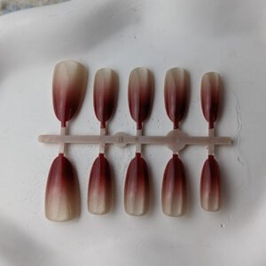 SH-NL-014 Ruby Wine Champagne Cat Eye Ombre Press-On Nails