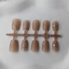 Mocha Nude Silver Glitter Starry French Press-On Nails