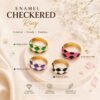 Enamel Checkered Ring