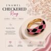 Enamel Checkered Ring